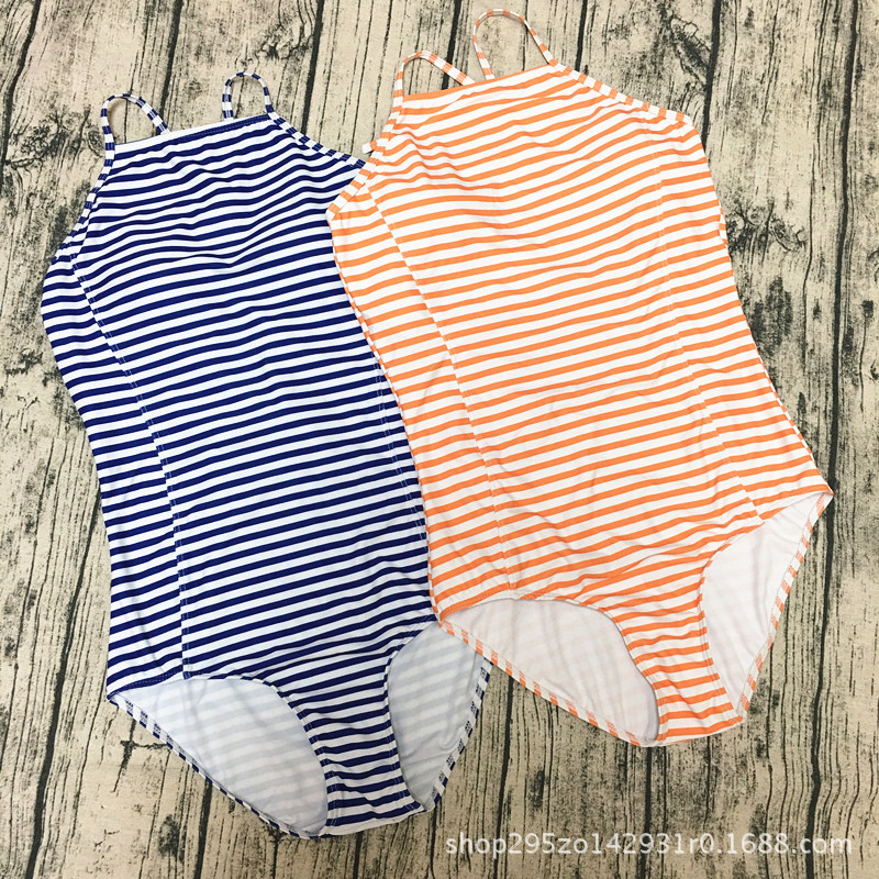 F4669-7stripe one-piece swimsuit